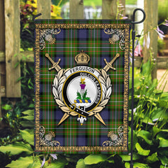 Ferguson Tartan Crest Garden Flag - Celtic Thistle Style