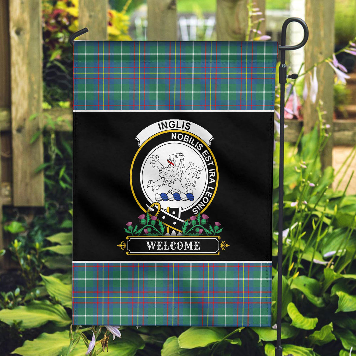 Inglis Ancient Tartan Crest Garden Flag - Welcome Style