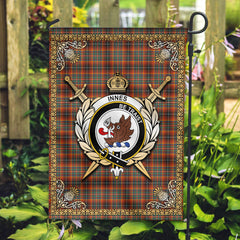 Innes Ancient Tartan Crest Garden Flag - Celtic Thistle Style