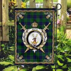 Keith Modern Tartan Crest Garden Flag - Celtic Thistle Style