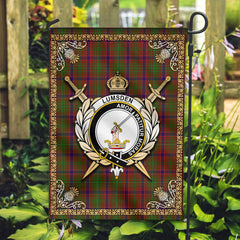 Lumsden Tartan Crest Garden Flag - Celtic Thistle Style