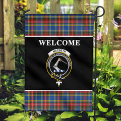 MacBeth Modern Tartan Crest Black Garden Flag