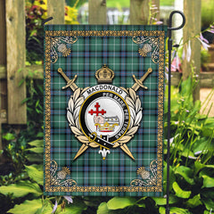 MacDonald of the Isles Hunting Ancient Tartan Crest Garden Flag - Celtic Thistle Style