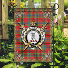 MacLean of Duart Modern Tartan Crest Garden Flag - Celtic Thistle Style