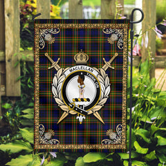 MacLellan Modern Tartan Crest Garden Flag - Celtic Thistle Style