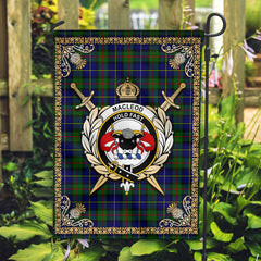 MacLeod of Harris Modern Tartan Crest Garden Flag - Celtic Thistle Style