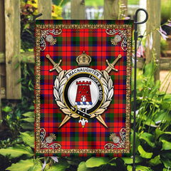 MacNaughten Tartan Crest Garden Flag - Celtic Thistle Style