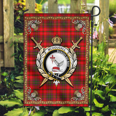 McDougall Tartan Crest Garden Flag - Celtic Thistle Style