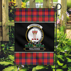 Robertson Modern Tartan Crest Garden Flag - Welcome Style