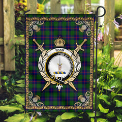 Shaw Modern Tartan Crest Garden Flag - Celtic Thistle Style