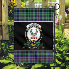 Stevenson Tartan Crest Garden Flag - Welcome Style