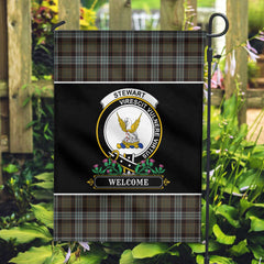 Stewart Old Weathered Tartan Crest Garden Flag - Welcome Style