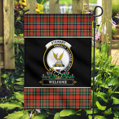 Stewart Royal Modern Tartan Crest Garden Flag - Welcome Style