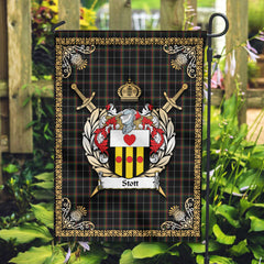 Stott Tartan Crest Garden Flag - Celtic Thistle Style