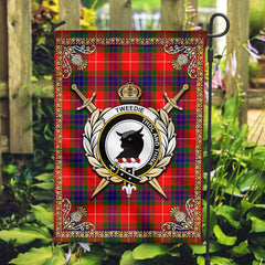 Tweedie Tartan Crest Garden Flag - Celtic Thistle Style