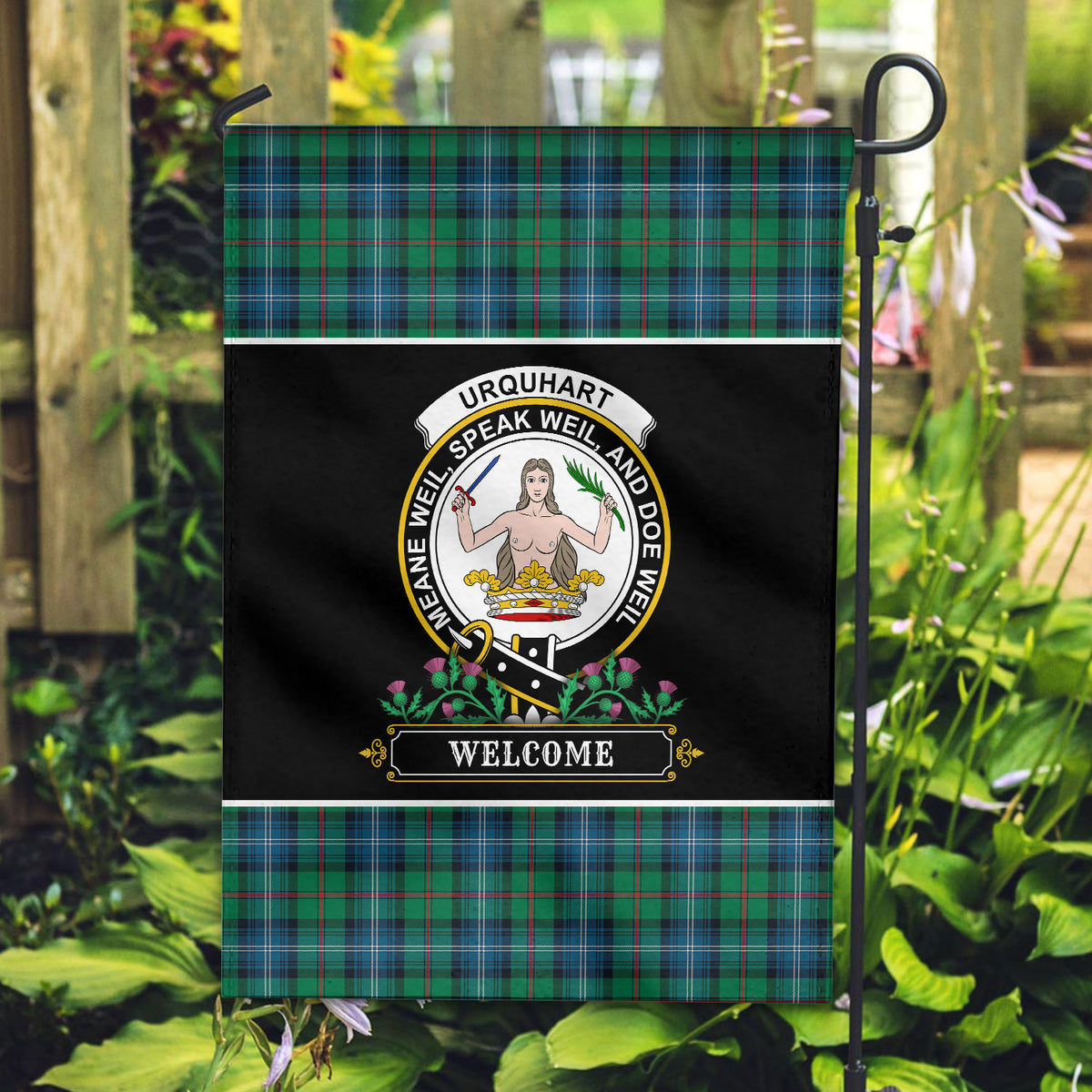 Urquhart Ancient Tartan Crest Garden Flag - Welcome Style