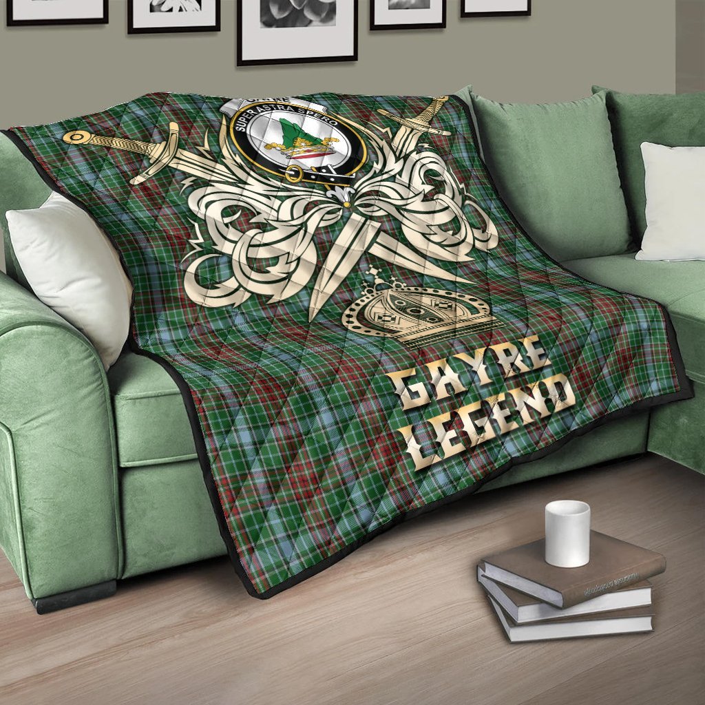 Gayre Tartan Crest Legend Gold Royal Premium Quilt