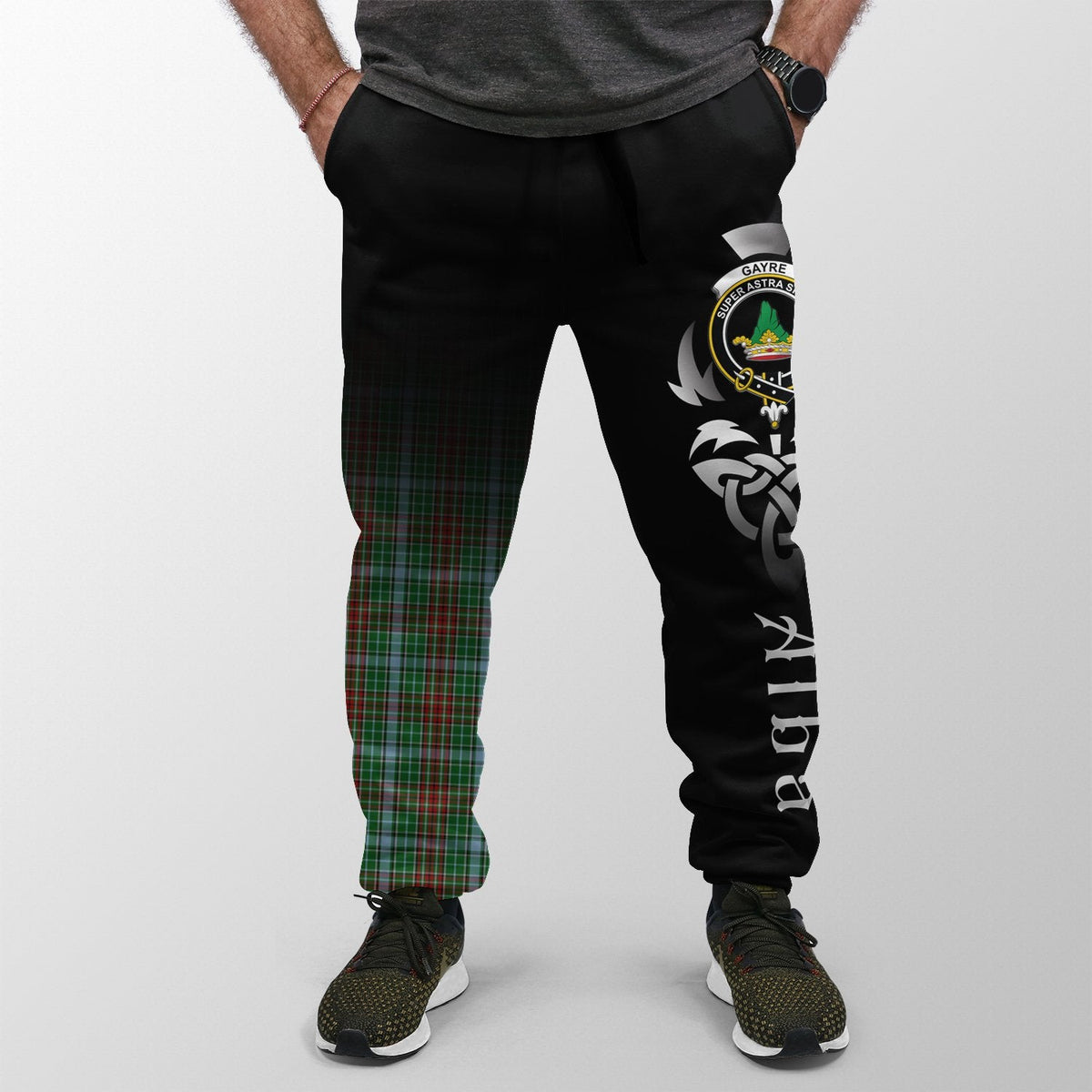 Gayre Tartan Crest Jogger Sweatpants - Alba Celtic Style