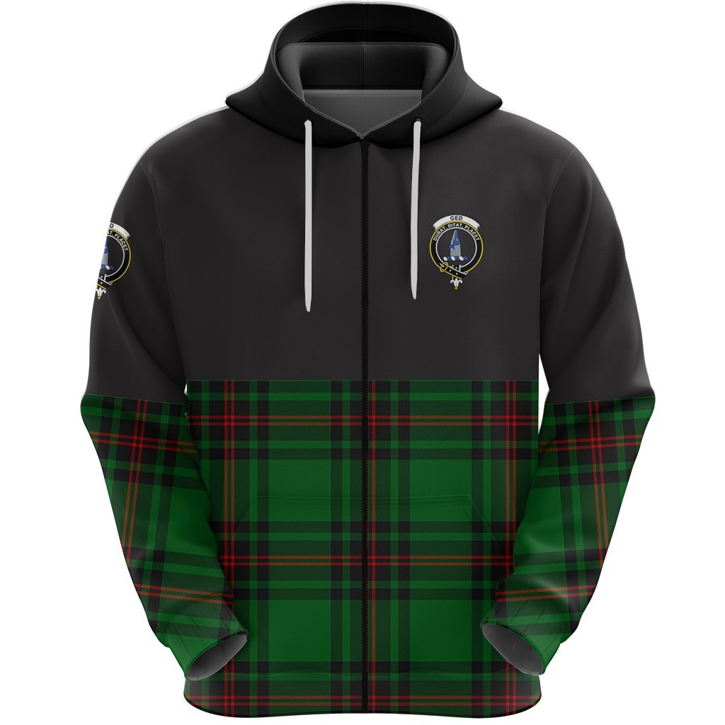 Ged Clan Half Of Tartan Zipper Hoodie