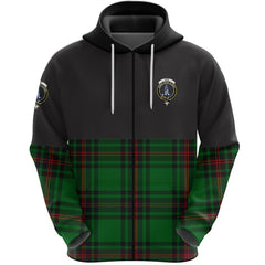 Ged Clan Half Of Tartan Zipper Hoodie