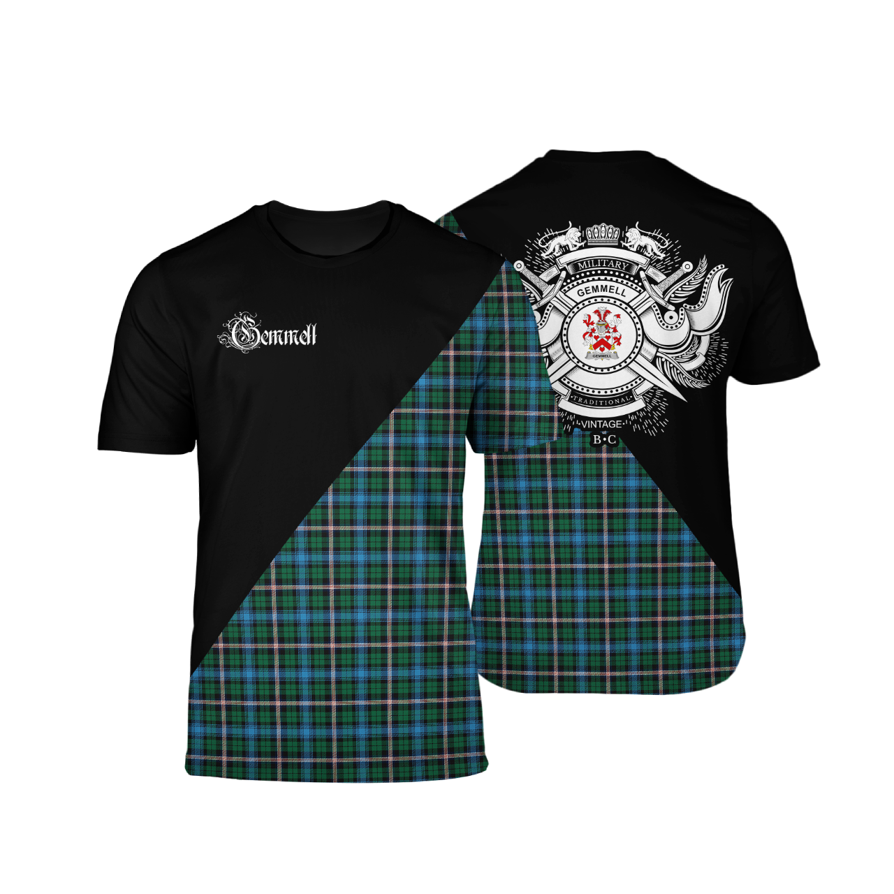 Gemmell Tartan - Military T-Shirt