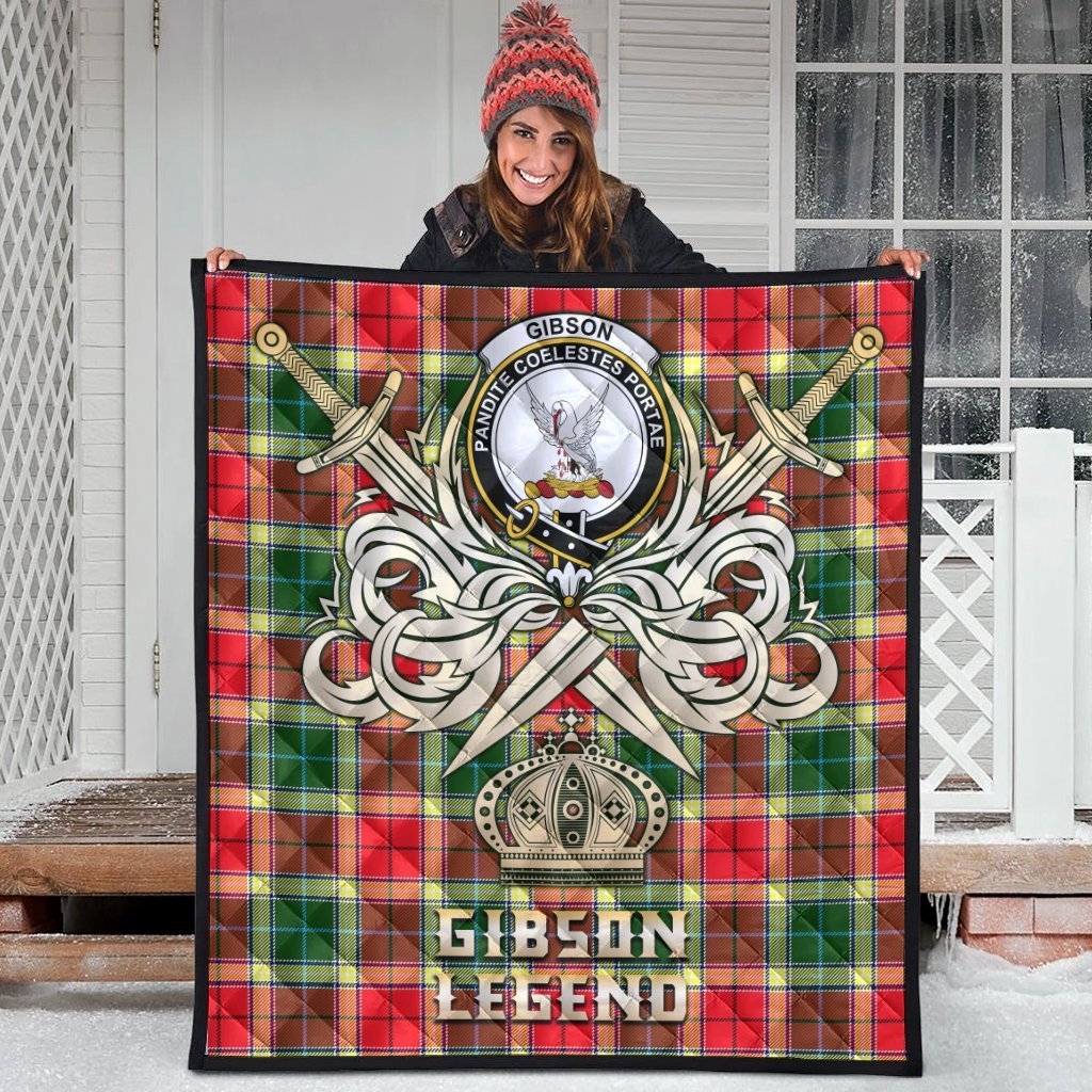 Gibson Tartan Crest Legend Gold Royal Premium Quilt