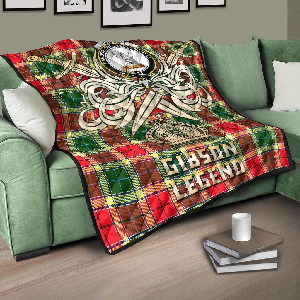 Gibson Tartan Crest Legend Gold Royal Premium Quilt