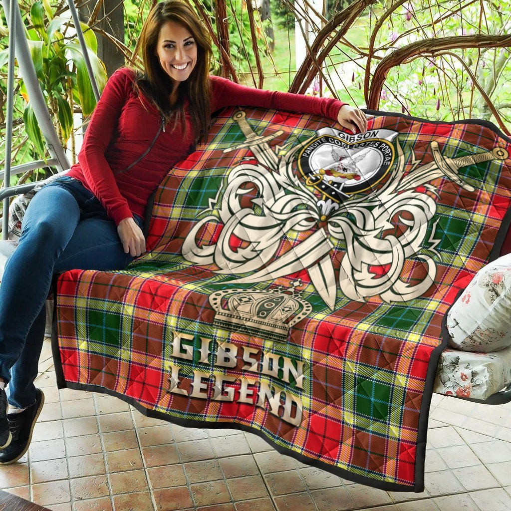 Gibson Tartan Crest Legend Gold Royal Premium Quilt