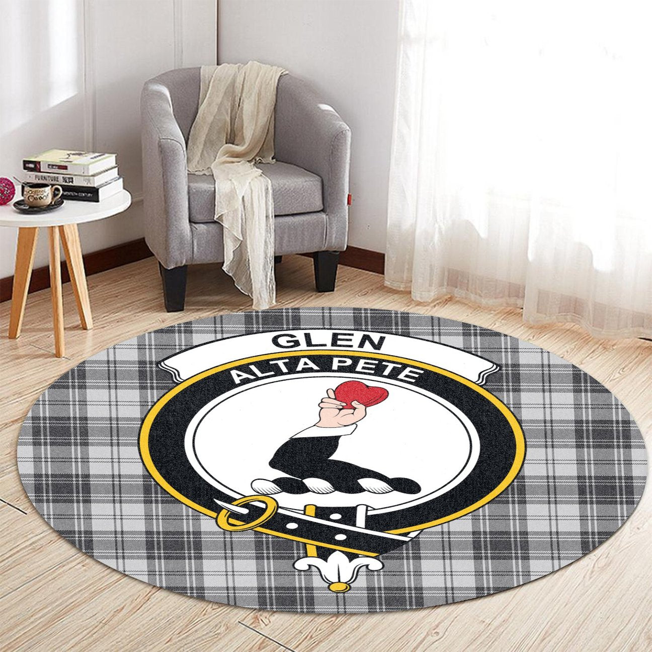 Glen Tartan Crest Round Rug