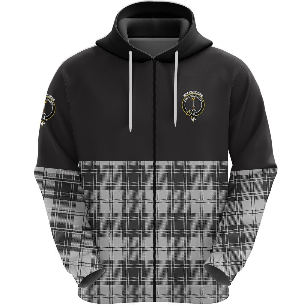 Glendinning Clan Half Of Tartan Zipper Hoodie