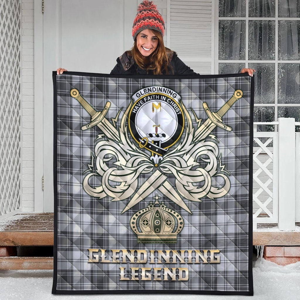 Glendinning Tartan Crest Legend Gold Royal Premium Quilt