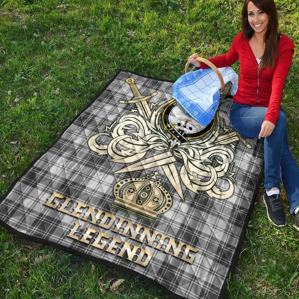 Glendinning Tartan Crest Legend Gold Royal Premium Quilt