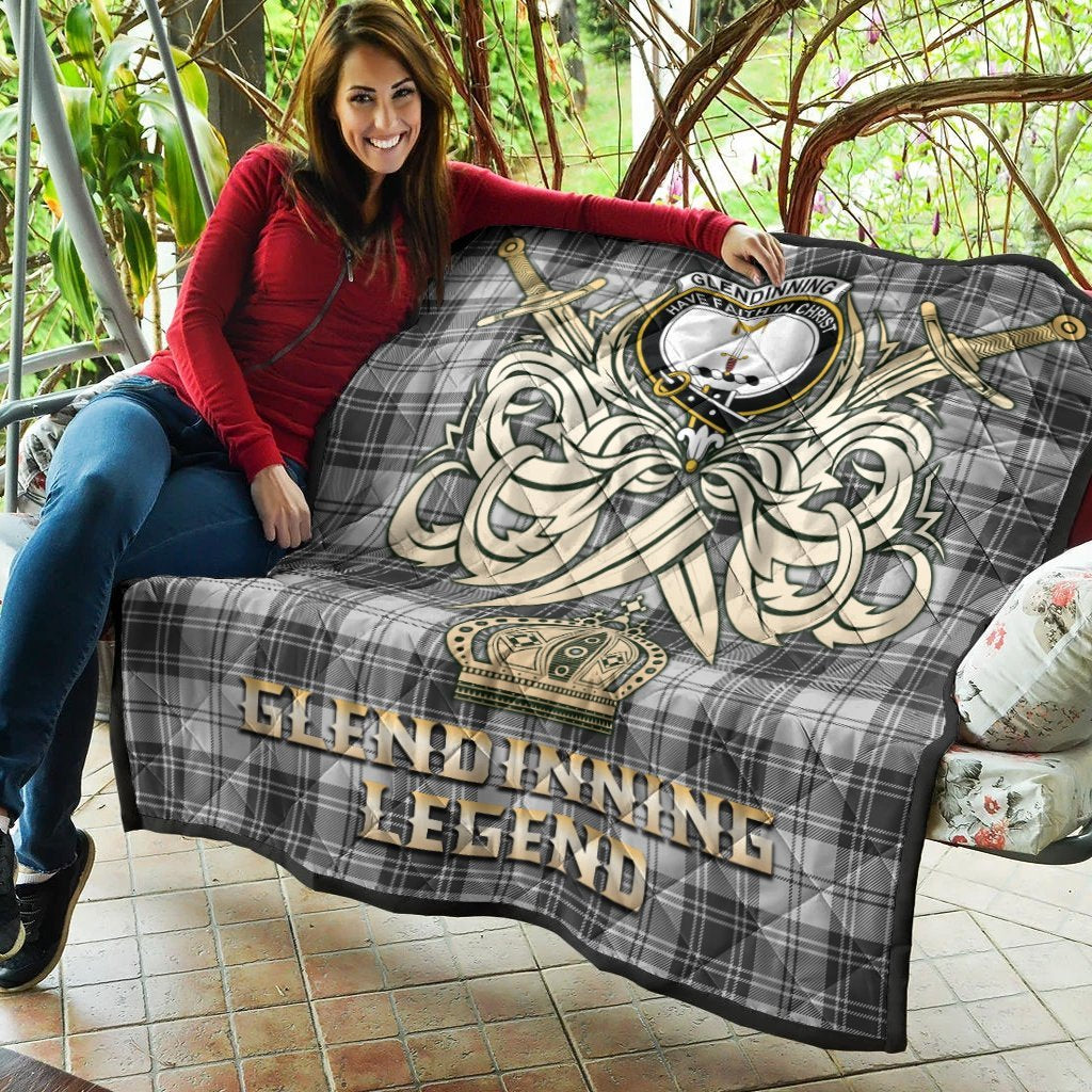 Glendinning Tartan Crest Legend Gold Royal Premium Quilt