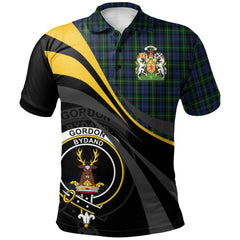 Gordon 01 Tartan Polo Shirt - Royal Coat Of Arms Style