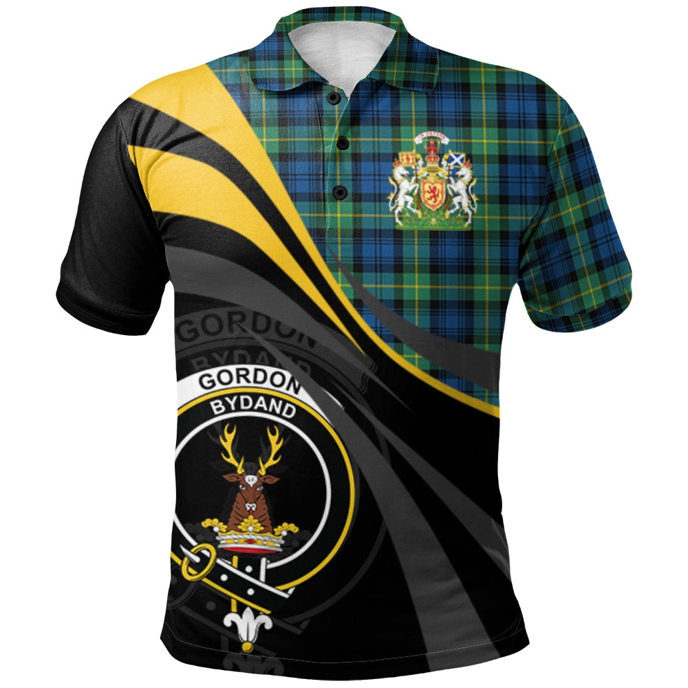 Gordon Ancient Tartan Polo Shirt - Royal Coat Of Arms Style
