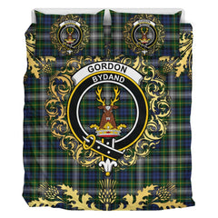 Gordon Dress 02 Tartan Crest Bedding Set - Golden Thistle Style