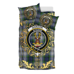 Gordon Dress 03 Tartan Crest Bedding Set - Golden Thistle Style