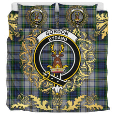 Gordon Dress 03 Tartan Crest Bedding Set - Golden Thistle Style