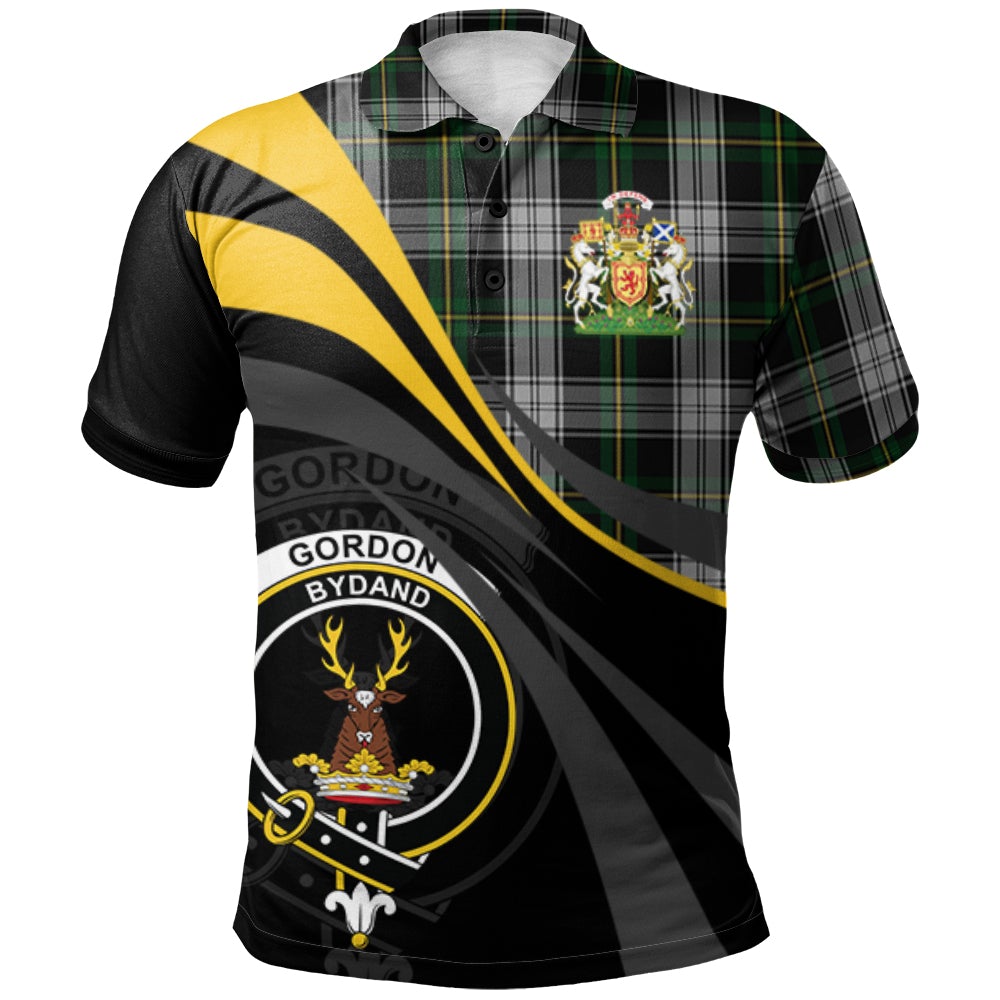 Gordon Dress 07 Tartan Polo Shirt - Royal Coat Of Arms Style