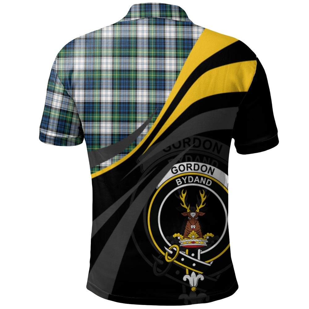 Gordon Dress Ancient Tartan Polo Shirt - Royal Coat Of Arms Style