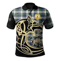 Gordon Dress Ancient Tartan Polo Shirt Viking Wolf