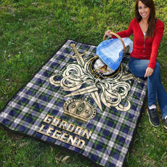 Gordon Dress Modern Tartan Crest Legend Gold Royal Premium Quilt