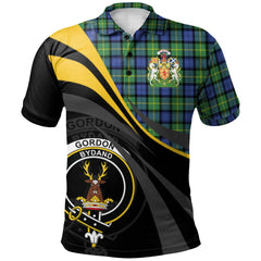 Gordon Old Ancient Tartan Polo Shirt - Royal Coat Of Arms Style