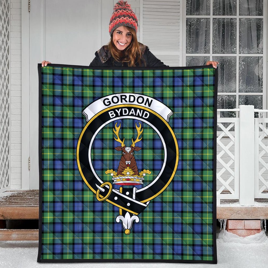 Gordon Old Ancient Tartan Crest Quilt
