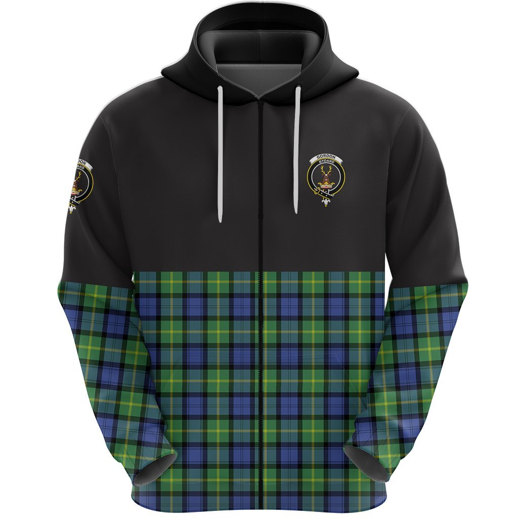 Gordon Old Ancient Clan Half Of Tartan Zipper Hoodie