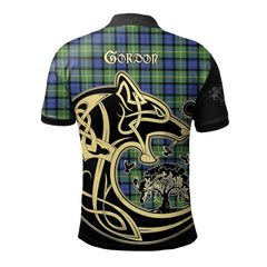 Gordon Old Ancient Tartan Polo Shirt Viking Wolf