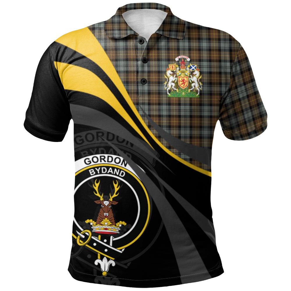 Gordon Weathered Tartan Polo Shirt - Royal Coat Of Arms Style