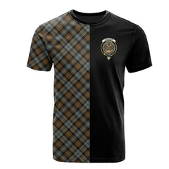 Gordon Weathered Tartan T-Shirt Half of Me - Cross Style