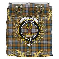 Gordon dress 05 Tartan Crest Bedding Set - Golden Thistle Style
