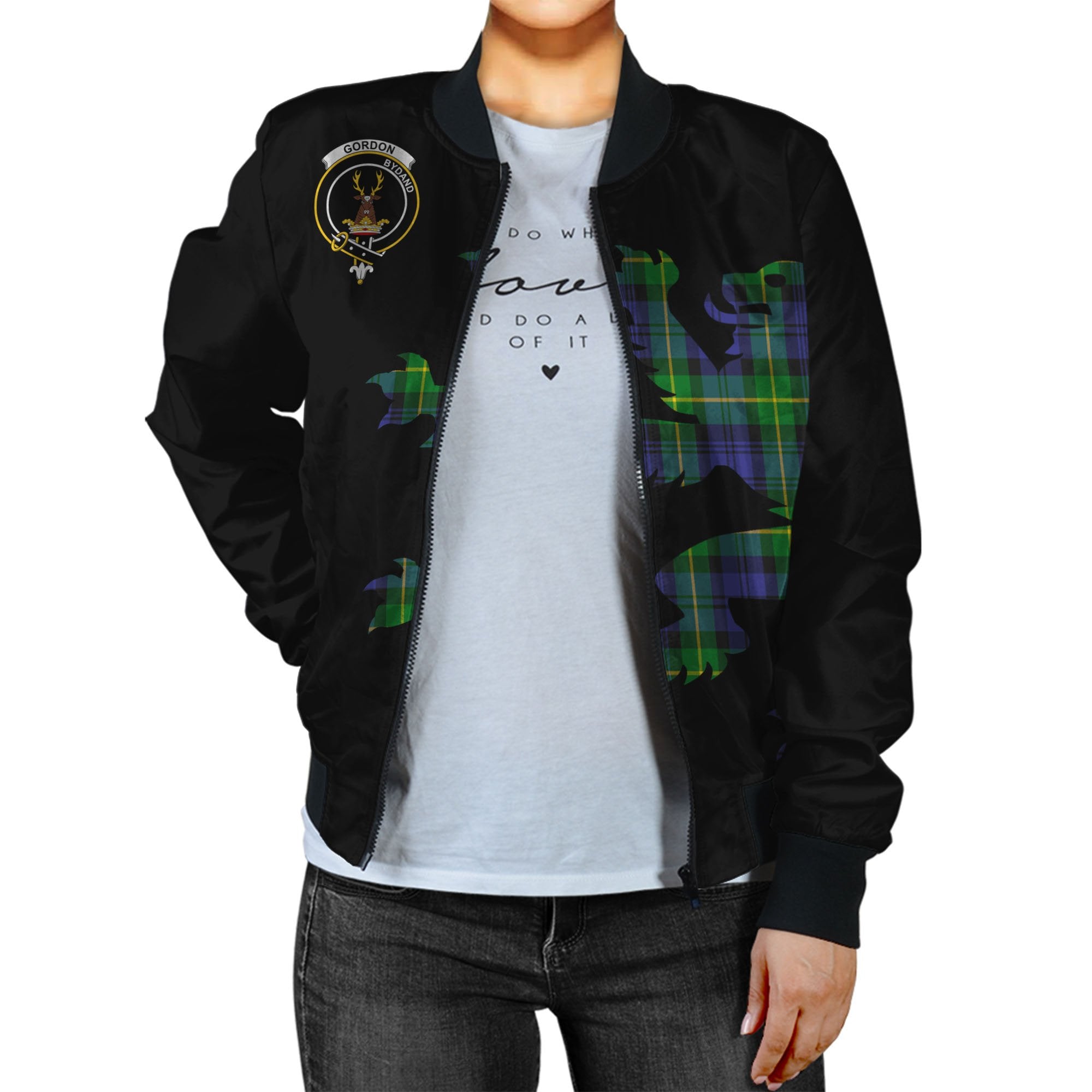 Gordon Tartan Bomber Jacket Lion & Thistle